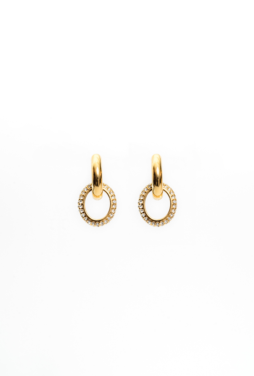 LILY PAVÉ DOUBLE HOOP EARRINGS
